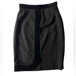 Valentino vintage 80’s black knee length pencil skirt 42/8